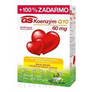 GS Koenzým Q10 60 mg NOVÝ cps (s vitamínom B1) 30+30 zadarmo (60 ks) vyobraziť