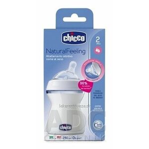 CHICCO Fľaša dojčenská Natural Feeling plast, 250 ml, s cumlíkom silikón, 2m+, neutral 1x1 ks vyobraziť