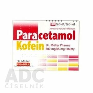 Paracetamol Kofein Dr. Müller Pharma 500 mg/65 mg tbl (blis.PVC/PVDC/Al) 1x30 ks vyobraziť