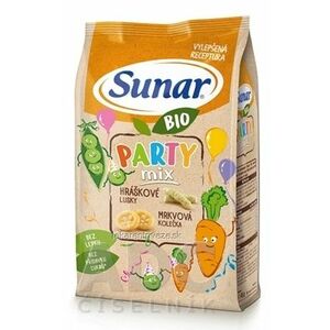 Sunar BIO Chrumky Party mix (hráškové struky a mrkvové kolieska)(od ukonč. 12. mesiaca) 1x45 g vyobraziť