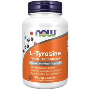 L-tyrozín Extra Silný 750 mg - NOW Foods, 90cps vyobraziť
