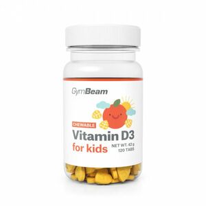Vitamín D3, tablety na cmúľanie pre deti - GymBeam vyobraziť
