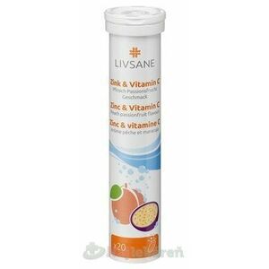 LIVSANE Zinok + Vitamín C šumivé tablety, príchuť broskyňa - mučenka 20 tbl vyobraziť