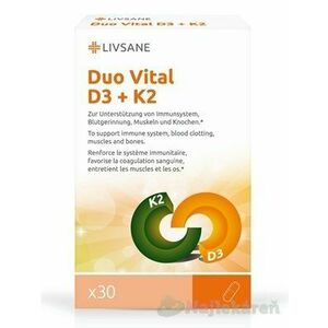 LIVSANE Duo Vital Vitamín D3 + K2, 30 cps, Exspirácia! vyobraziť
