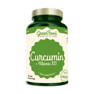GreenFood Nutrition Curcumin + vit D3 60cps vyobraziť