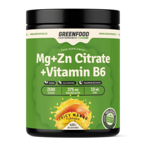 GreenFood Performance MG+Zn Citrat+B6 mango 420g vyobraziť