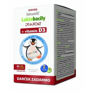 SWISS Laktobacily JUNIOR Imunit + vitamín D3 60+12 tbl.+ darček vyobraziť