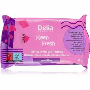 Delia Cosmetics Keep Fresh Sensitive osviežujúce vlhčené obrúsky 15 ks vyobraziť