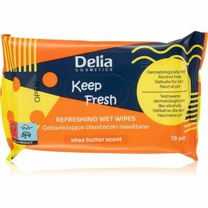 Delia Cosmetics Keep Fresh Shea Butter osviežujúce vlhčené obrúsky 15 ks vyobraziť