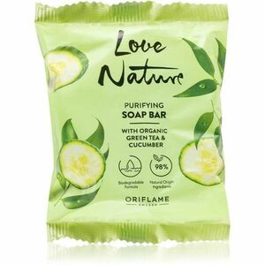 Oriflame Love Nature Green Tea & Cucumber tuhé mydlo s kyselinou mliečnou 75 g vyobraziť