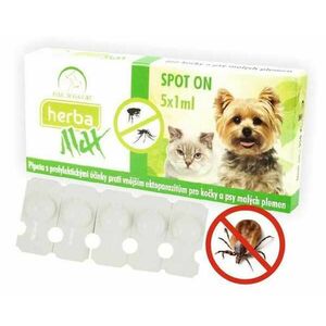 Herba Max Spot-On pre Mačky A Psy Malých Plemien 5x1ml vyobraziť