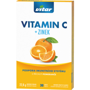 VITAR Vitamín C + zinok s príchuťou pomaranča 30 tabliet vyobraziť