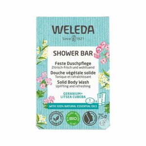 WELEDA Shower bar bylinkové mydlo geranium + litsea cubeba 75 g vyobraziť