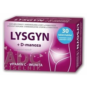LYSGYN + D-manóza tablety rozpustné v ústach 1x30 ks vyobraziť