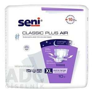 Seni CLASSIC PLUS AIR Extra Large XL plienkové nohavičky (obvod pása 130-170 cm, savosť 3100 ml) 1x10 ks vyobraziť