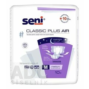 Seni CLASSIC PLUS AIR Medium M plienkové nohavičky (obvod pása 75-110 cm, savosť 2800 ml) 1x10 ks vyobraziť