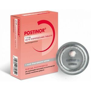 Postinor-1 1, 5 mg, postkoitálna antikoncepcia, 1ks vyobraziť