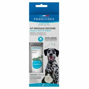 FRANCODEX Dental Kit zubná pasta 70 g + kefka pre psov vyobraziť