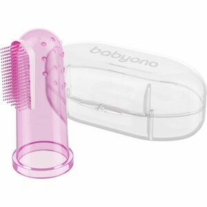 BabyOno Take Care First Toothbrush detská zubná kefka na prst s puzdrom Pink 1 ks vyobraziť