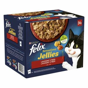 FELIX Sensations Jellies Multipack 4(24x85g) hovädzie s rajčinami/ kura s mrkvou/ kačica/ jahňacie v och. želé vyobraziť