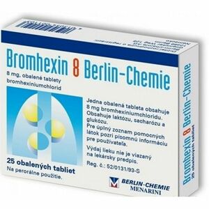 BROMHEXIN 8 BERLIN-CHEMIE 8 mg obalené tablety 25 ks vyobraziť