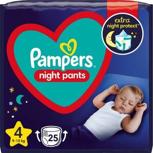 Pampers Night Pants Size 4 jednorazové plienkové nohavičky na noc 9-15 kg 25 ks vyobraziť