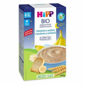 HIPP BIO Mliečna kaša na dobrú noc s banánom a suchármi od ukončeného 4./6. mesiace veku 250 g vyobraziť