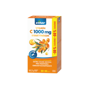 VITAR Vitamín C 1000 mg Ss rakytníkom s postupným uvoľňovaním 80+40 ks 50% ZADARMO vyobraziť