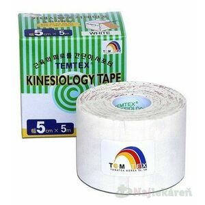 TEMTEX KINESOLOGY TAPE tejpovacia páska, 5cmx5m, biela 1ks vyobraziť