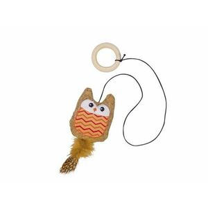 Korková sova s catnipom oranžová hračka 55cm vyobraziť