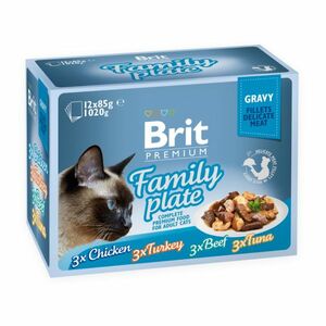 BRIT Premium Delicate Fillets in Gravy Family Plate kapsičky pre mačky 12 x 85 g vyobraziť