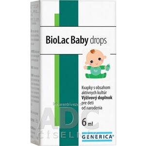 GENERICA BioLac Baby drops kvapky (pre deti od narodenia) 1x6 ml vyobraziť