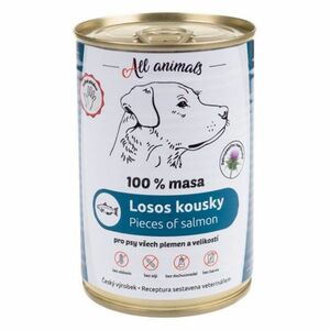 ALL ANIMALS konzerva losos kúsky pre psov 400 g vyobraziť