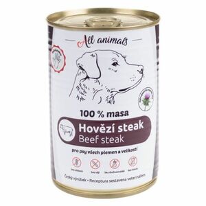 ALL ANIMALS konzerva hovädzí steak pre psov 400 g vyobraziť