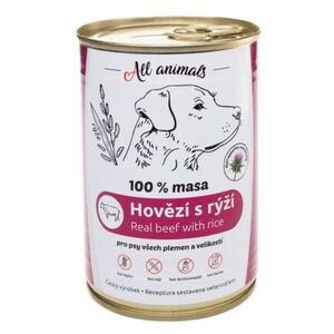 ALL ANIMALS konzerva hovädzie mleté s ryžou pre psov 400 g vyobraziť