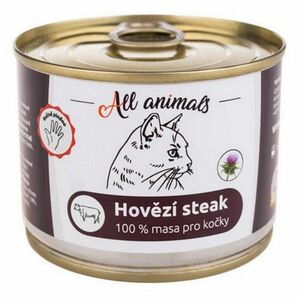 ALL ANIMALS konzerva hovädzí steak pre mačky 200 g vyobraziť