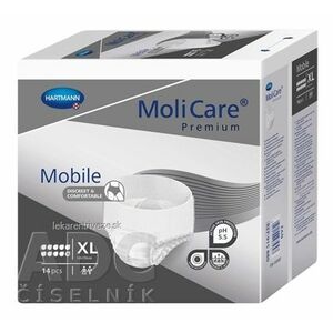 Molicare Premium Mobile 10 kvapiek XL nohavičky inkontinenčné plienkové, sivé, 130-170 cm, 2757 ml, 1x14 ks vyobraziť