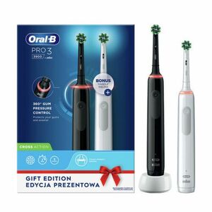 ORAL-B Pro 3 3900 black & white duo elektrická zubná kefka 2 ks + náhradná hlavica 2 ks set vyobraziť