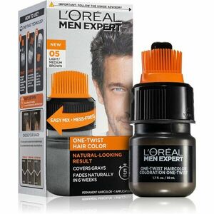 L’Oréal Paris Men Expert One Twist farba na vlasy s aplikátorom pre mužov 05 Light Medium Brown 1 ks vyobraziť