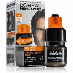 L’Oréal Paris Men Expert One Twist farba na vlasy s aplikátorom pre mužov 03 Dark Brown vyobraziť