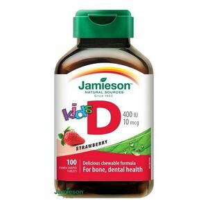 Jamieson Vitamín D3 Kids 400 IU s príchuťou jahody pre deti 100 tabliet na cmúľanie vyobraziť