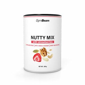 Nutty Mix s jahodami - GymBeam, 300g vyobraziť