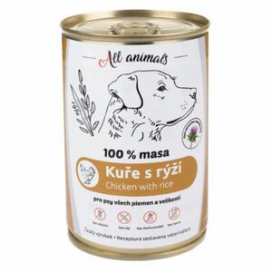 ALL ANIMALS konzerva kuracie mleté s ryžou pre psov 400 g vyobraziť