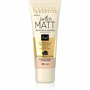 Eveline Cosmetics Satin Matt zmatňujúci make-up s extraktom zo slimáka odtieň 101 Ivory 30 ml vyobraziť