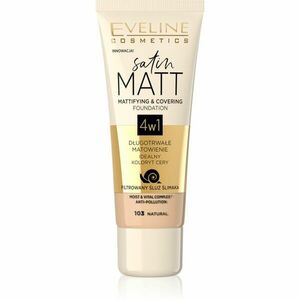 Eveline Cosmetics Satin Matt zmatňujúci make-up s extraktom zo slimáka odtieň 103 Natural 30 ml vyobraziť
