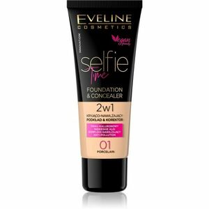 Eveline Cosmetics Selfie Time make-up a korektor 2 v 1 odtieň 01 Porcelain 30 ml vyobraziť