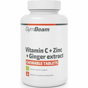 GymBeam Vitamin C + Zinc + Ginger Extract žuvacie tablety na podporu imunitného systému, pre krásne vlasy, nechty, pleť a normálny stav zubov 90 tbl vyobraziť