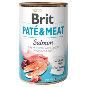 Brit PATÉ & MEAT Salmon konzerva pre psov 400 g vyobraziť