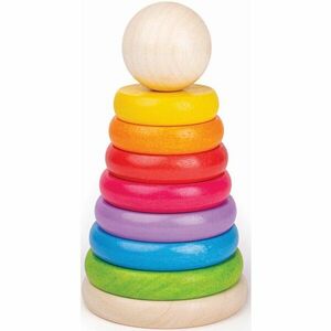 Bigjigs Toys First Rainbow Stacker nasadzovacie krúžky z dreva vyobraziť