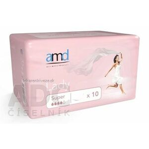 amd Lady Super inkontinenčné vložky pre ženy, 33, 3x11, 4 cm, nasiakavosť 550 ml, 1x10 ks vyobraziť